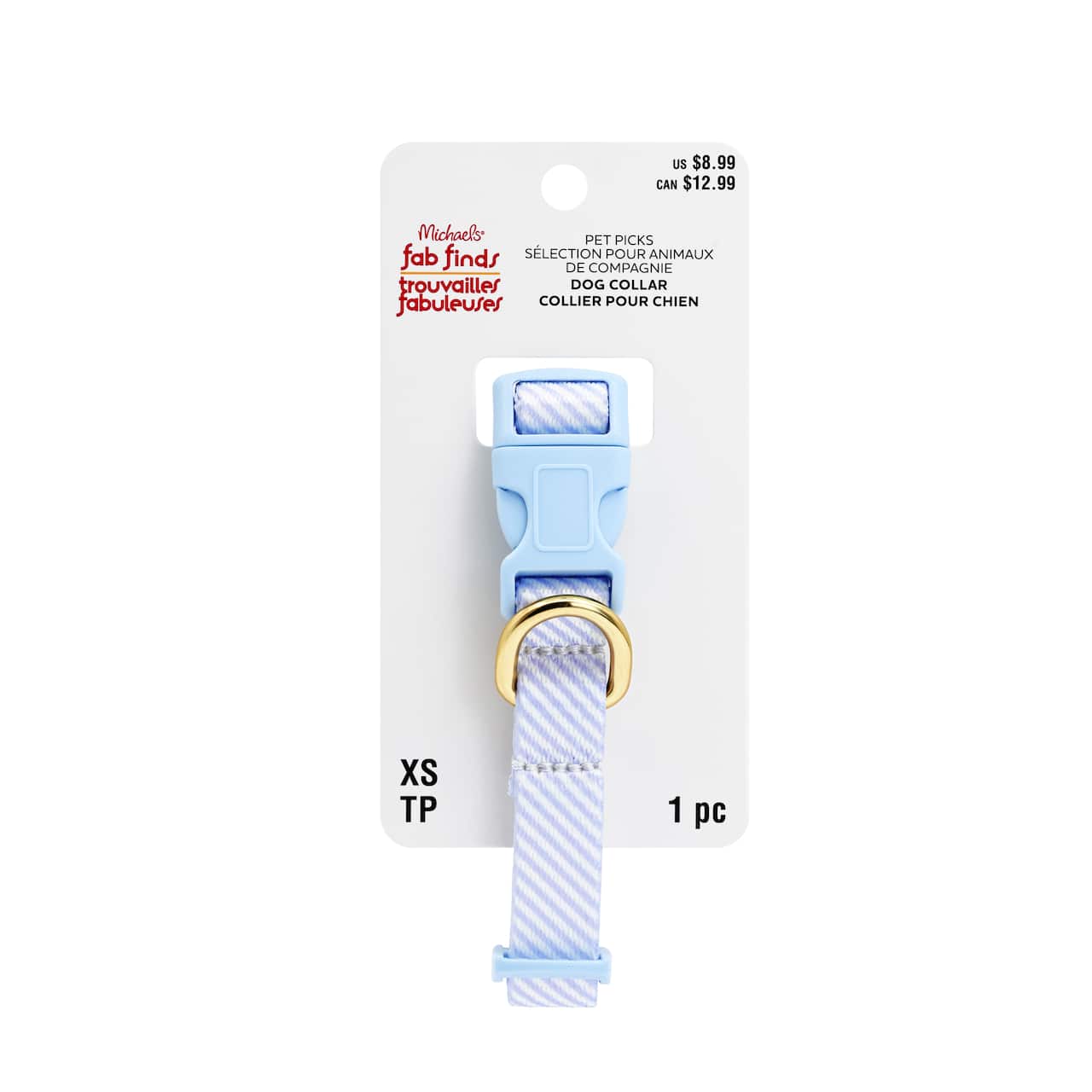Blue & White Striped Dog Collar by Fab Finds